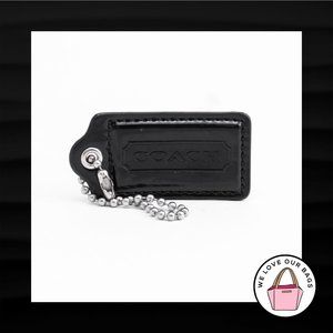 2.5" Large COACH BLACK PATENT LEATHER KEY FOB BAG CHARM KEYCHAIN HANGTAG TAG